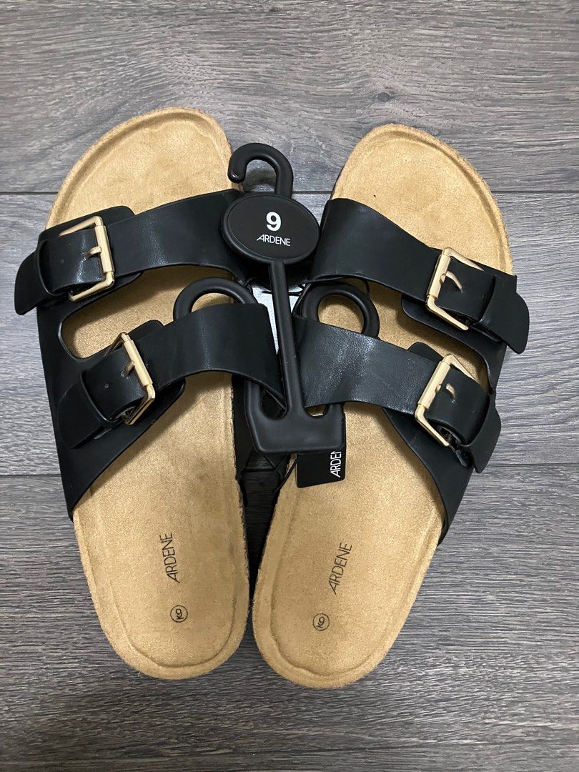 Unisex Double Buckle Birkenstock Style Cork Sandals Size 9 Women s Fashion Footwear Flats Sandals on Carousell
