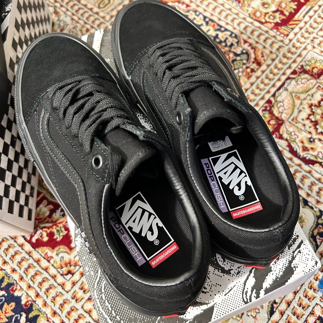 VANS SKATE OLD SKOOL POP CUSH BLACK UK6 UK8.5 Men s Fashion Footwear Sneakers on Carousell