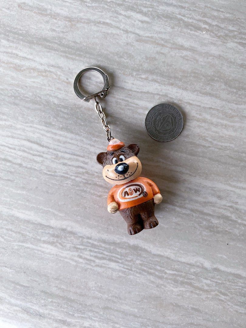 Rooty Keychains (Vintage) A&W Restaurant - The Great Root Bear “Rooty” Mascot ...