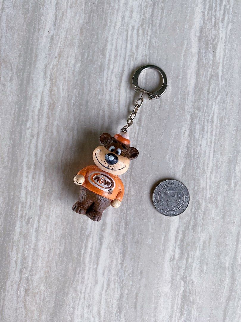 Rooty Keychains (Vintage) A&W Restaurant - The Great Root Bear “Rooty” Mascot ...