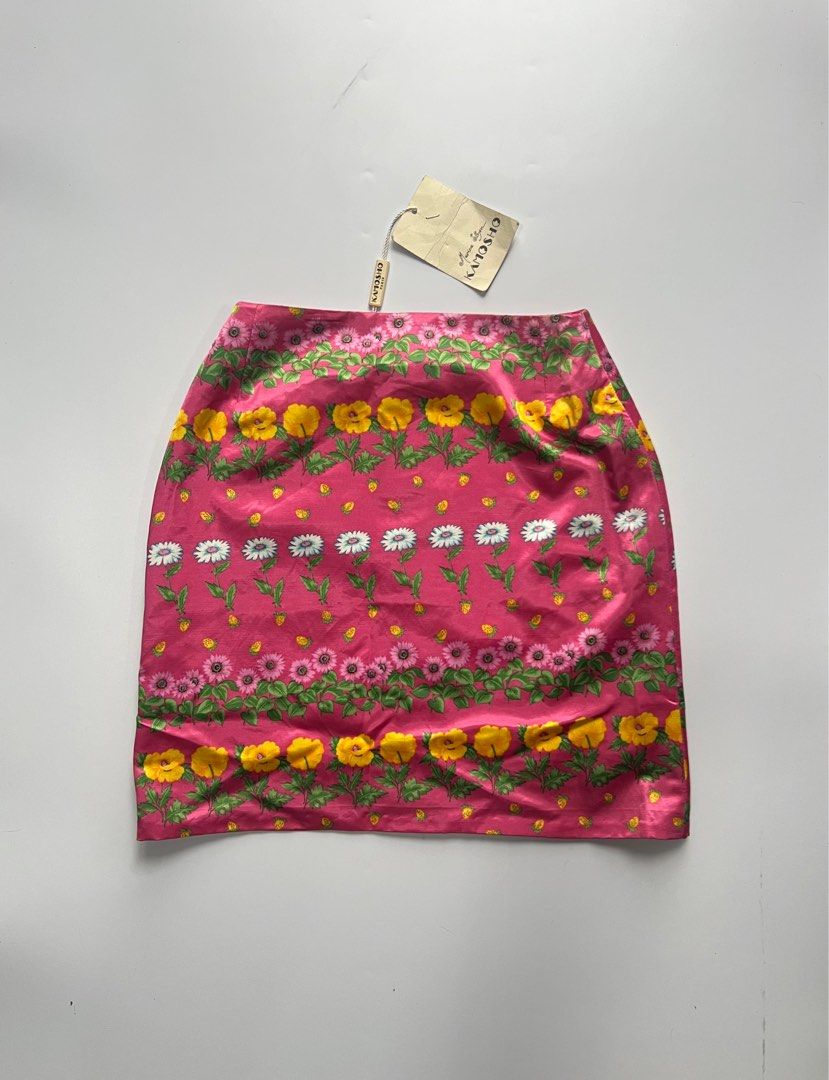 Vintage Deadstock Kamosho Paris Silk Floral Skirt, Women