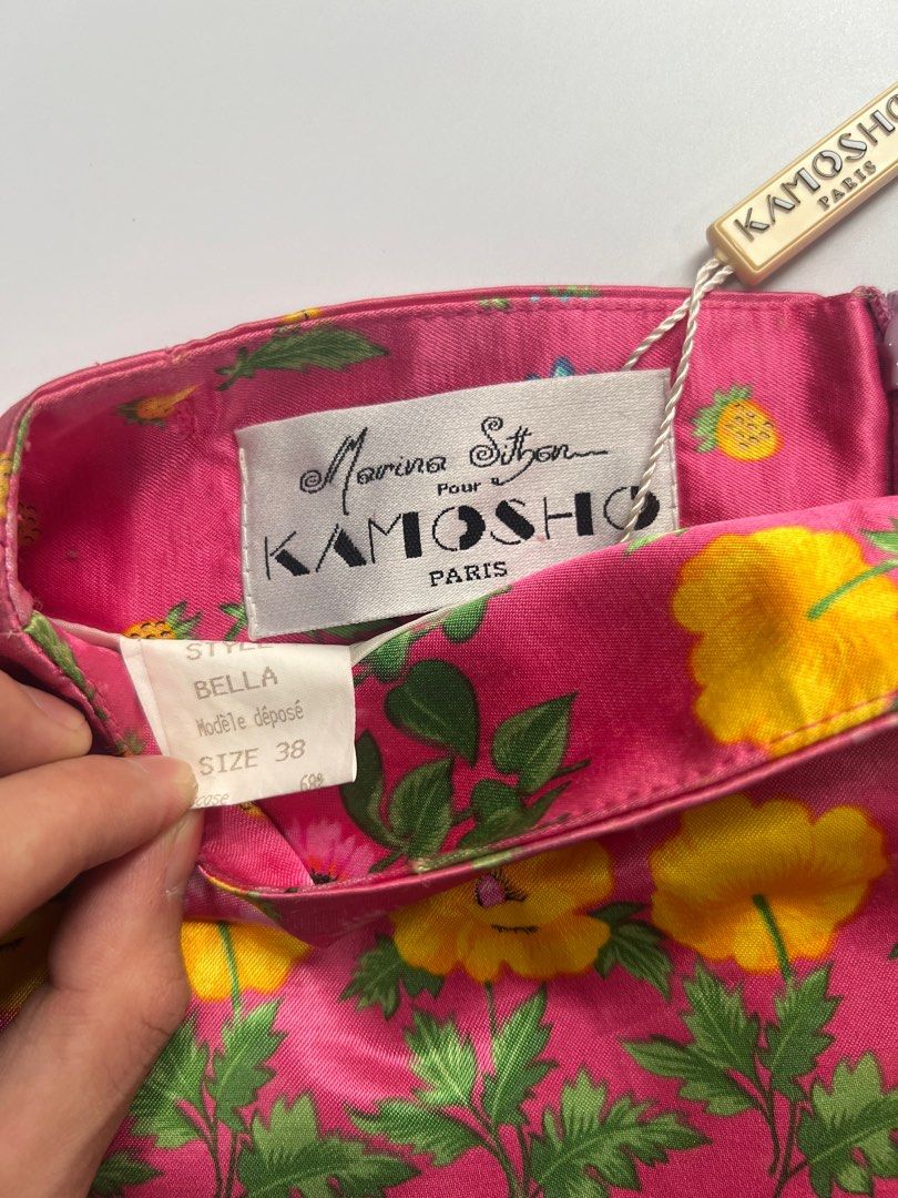 Vintage Deadstock Kamosho Paris Silk Floral Skirt, Women