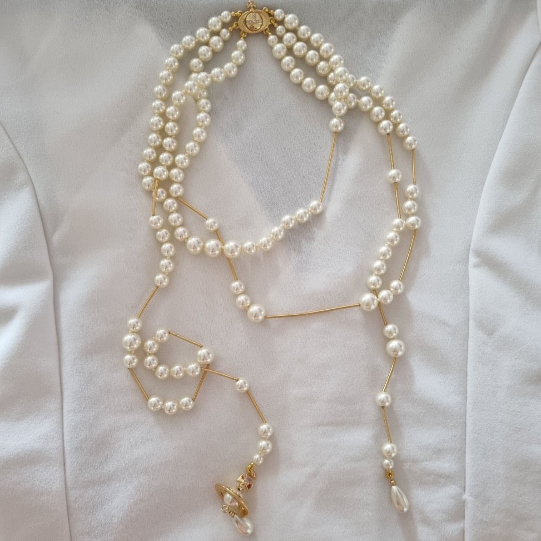 Vivienne westwood broken pearl necklace clearance