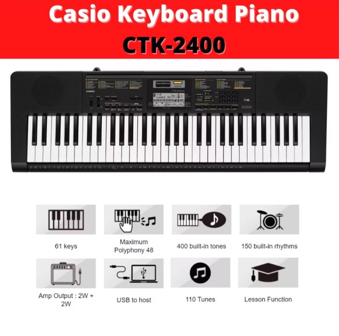 Casio Keyboard Piano CTK 2400 Hobbies Toys Music Media Musical Instruments on Carousell