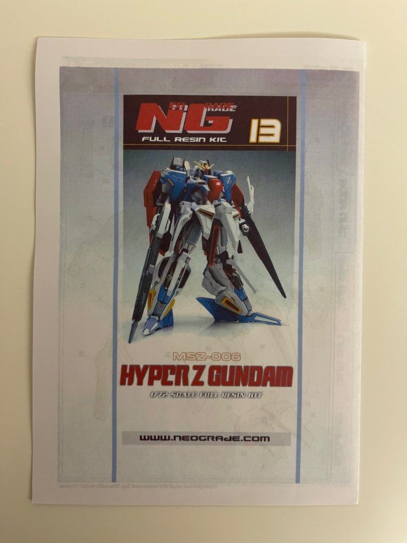1/72 Super G Neograde Hyper Zeta Gundam, 興趣及遊戲, 玩具& 遊戲類