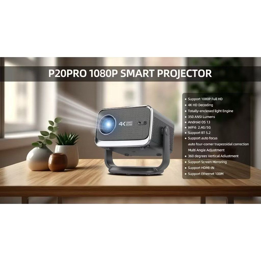 Projector P20 MaxTen Smart LCD Projector P20 PRO |1080P | Android 13.0 | 4K Support ...