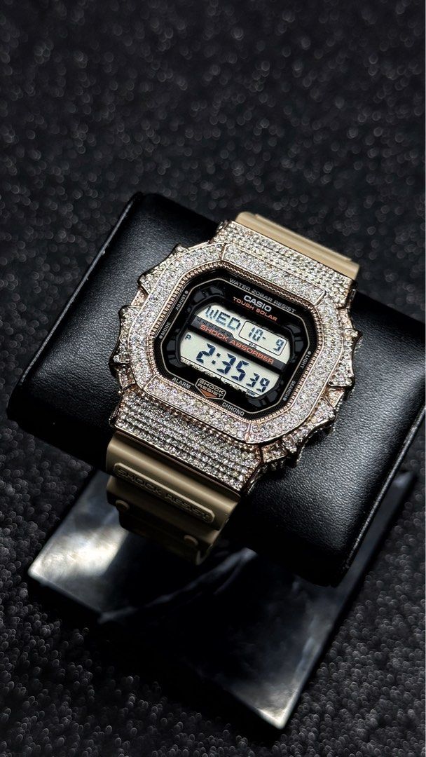 GX 56TU 1A5 in custom rose gold bezel with crystal G Shock King GX 56 GX56 King Kong Men s Fashion Watches Accessories Watches on Carousell