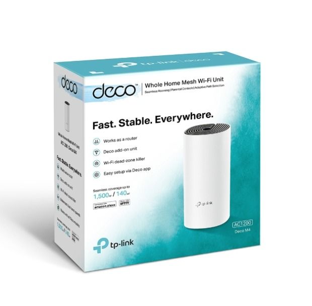 AC1200 Deco Whole Home Mesh WiFi Extender (Category: Other Home Appliances) located in Caloocan City. Submitted by dzlorleans (Listing ID 1329906463, Image 3). Description: AC1200 Deco Whole Home Mesh WiFi System WiFi Dead-Zone Killer Guarantees a strong WiFi signal in every corner of your home with a single M4 unit covering up to 2000 sq. ft. Wireless connections and optional Ethernet backhaul work together to link Deco units, providing even fas