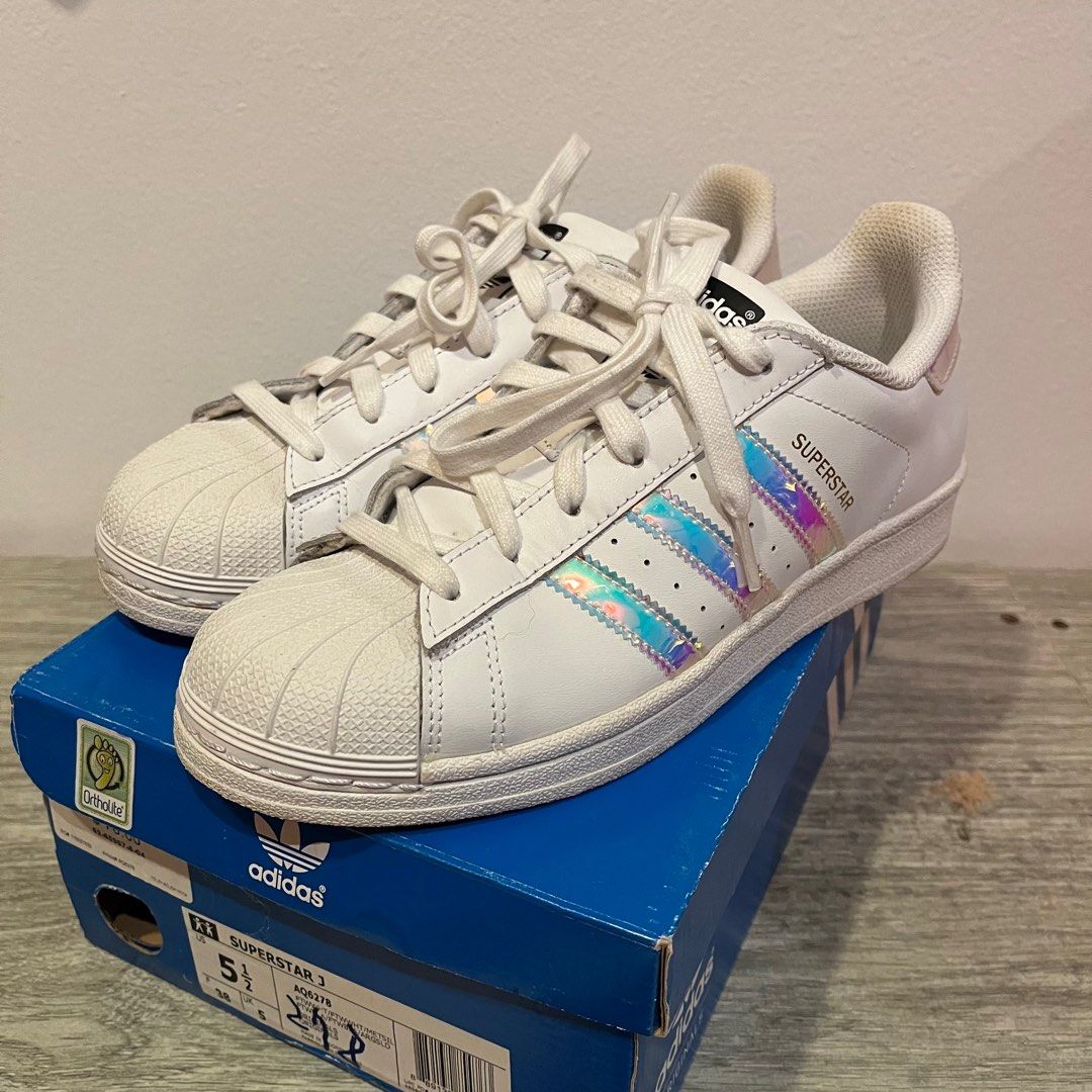 ADIDAS SUPERSTAR IRIDESCENT HOLOGRAPHIC. UK5 US5.5 EURO38 Women s Fashion Footwear Sneakers on Carousell