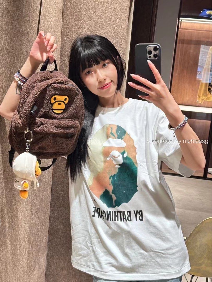 BAPE ALL BABY MILO MINI FAUX FUR BACKPACK, Women's Fashion, Bags