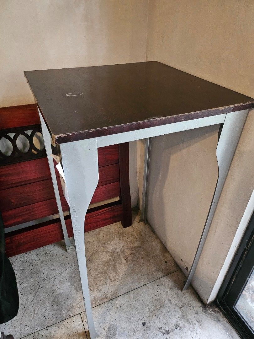 Bar table with 2 bar chairs (Category: Tables & Sets) located in Antipolo. Submitted by mrcl715 (Listing ID 1329907718, Image 1). Description: table - 23.5 x 23.5 x 42 inches chair - 18.5 x 18.5 x 45.5 inches.