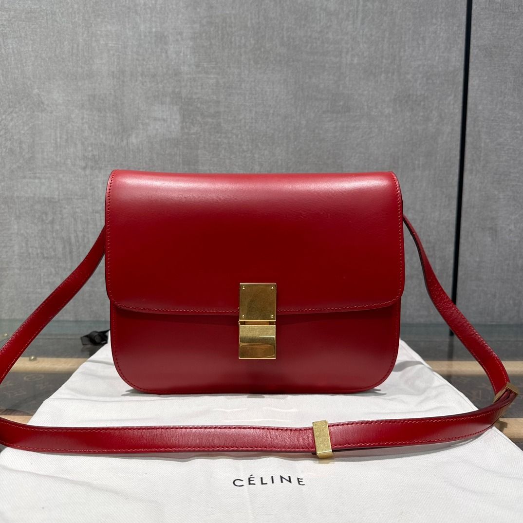Celine Box Bag in Red