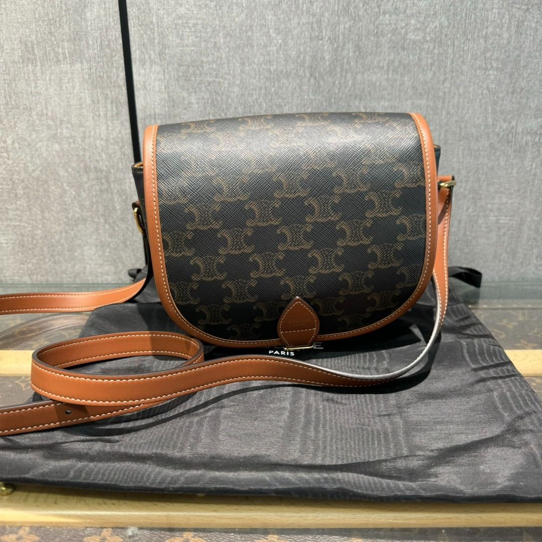Celine Folco Bag in Triomphe Canvas