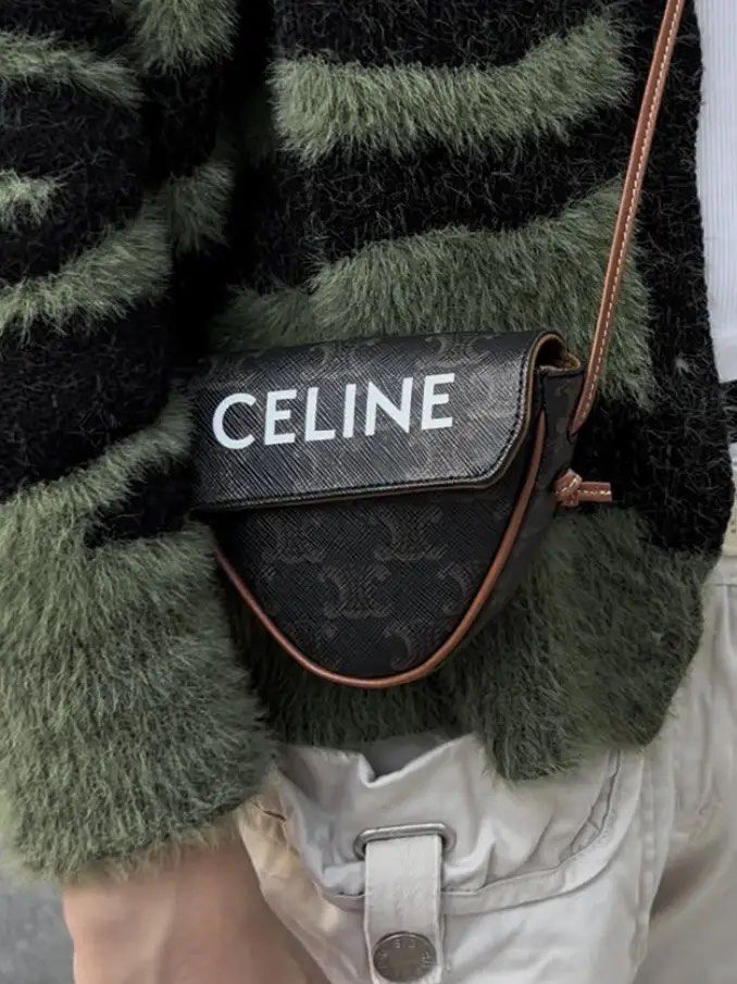 Celine Mini Triangle Bag In Triomphe Canvas With Celine Print Luxury Bags Wallets on Carousell