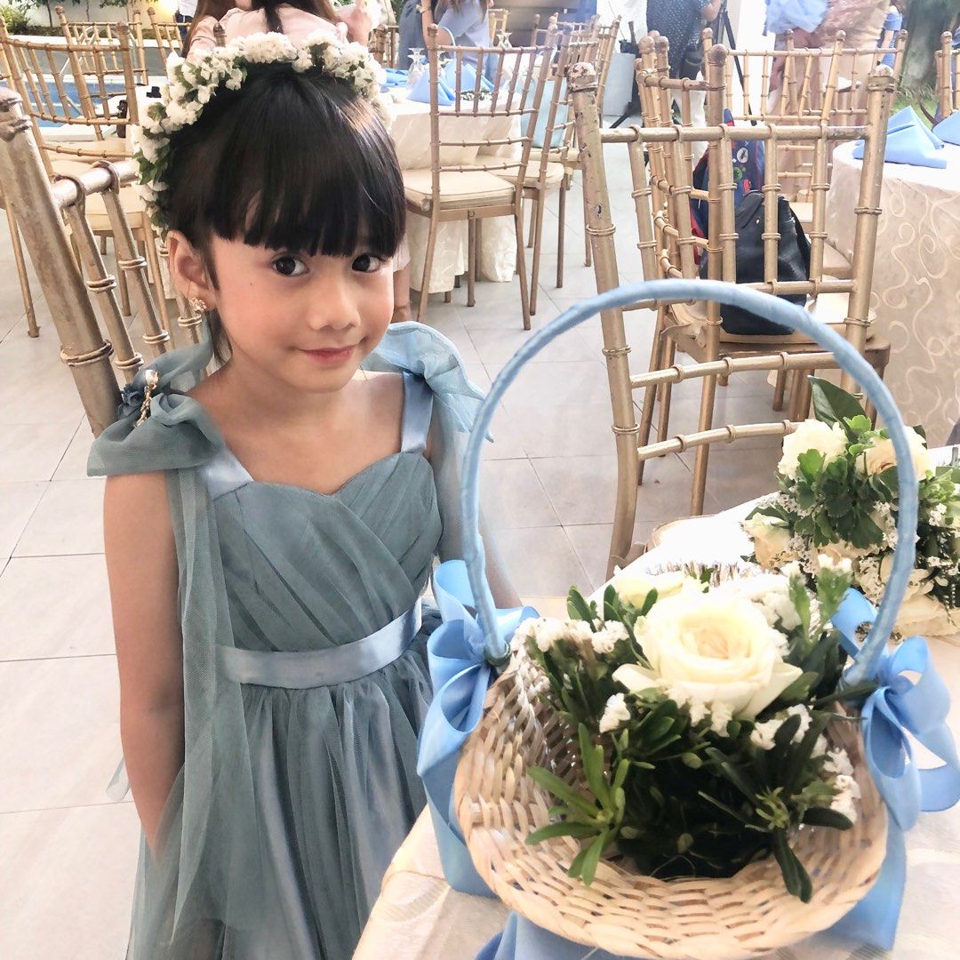 royal blue belt for dress DUSTY BLUE TWIRLY GIRL DRESS  Toots Kids