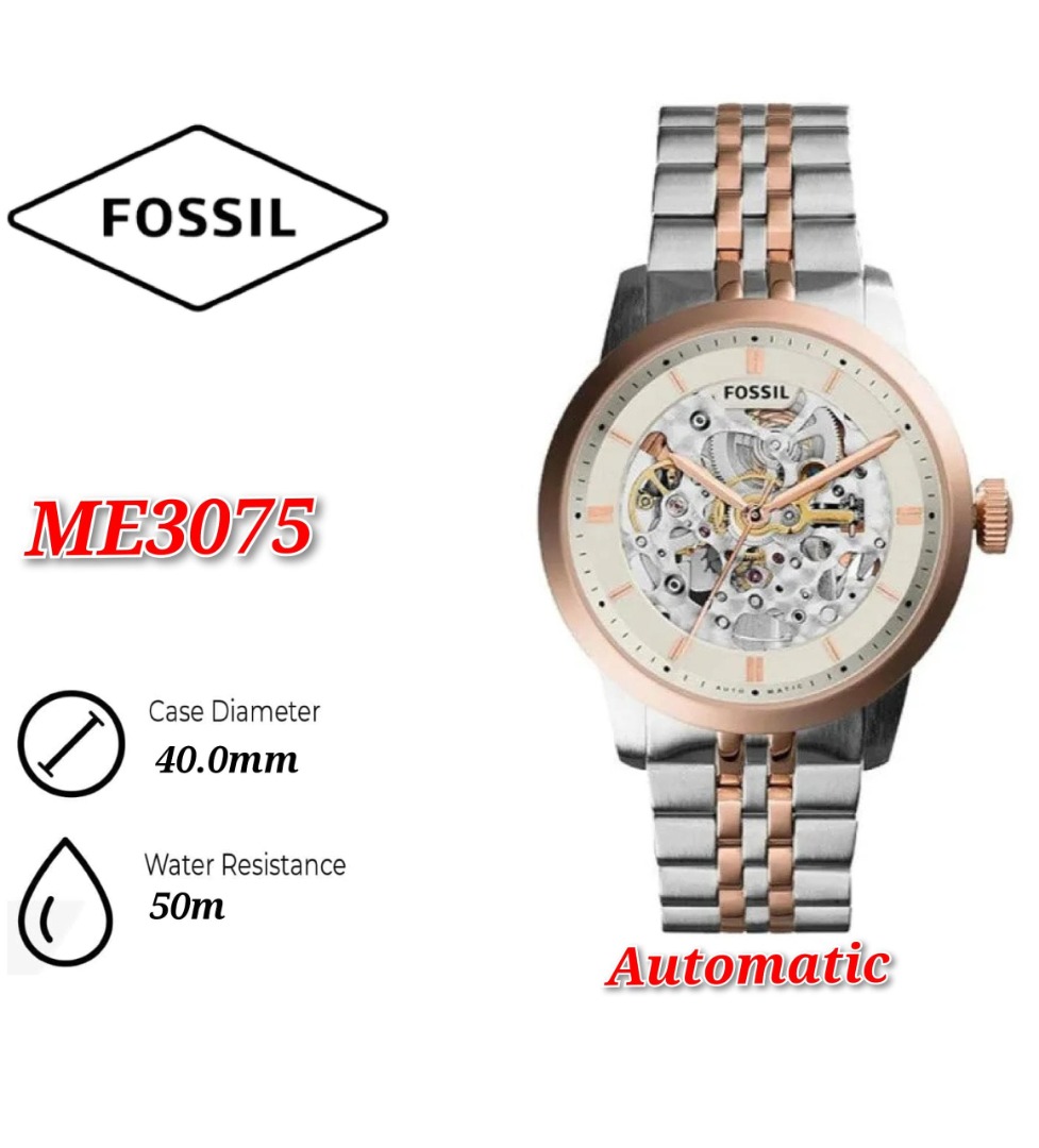 Fossil ME3075 Townsman Auto Two Tone Stainless Steel Watch Men s Fashion Watches Accessories Watches on Carousell