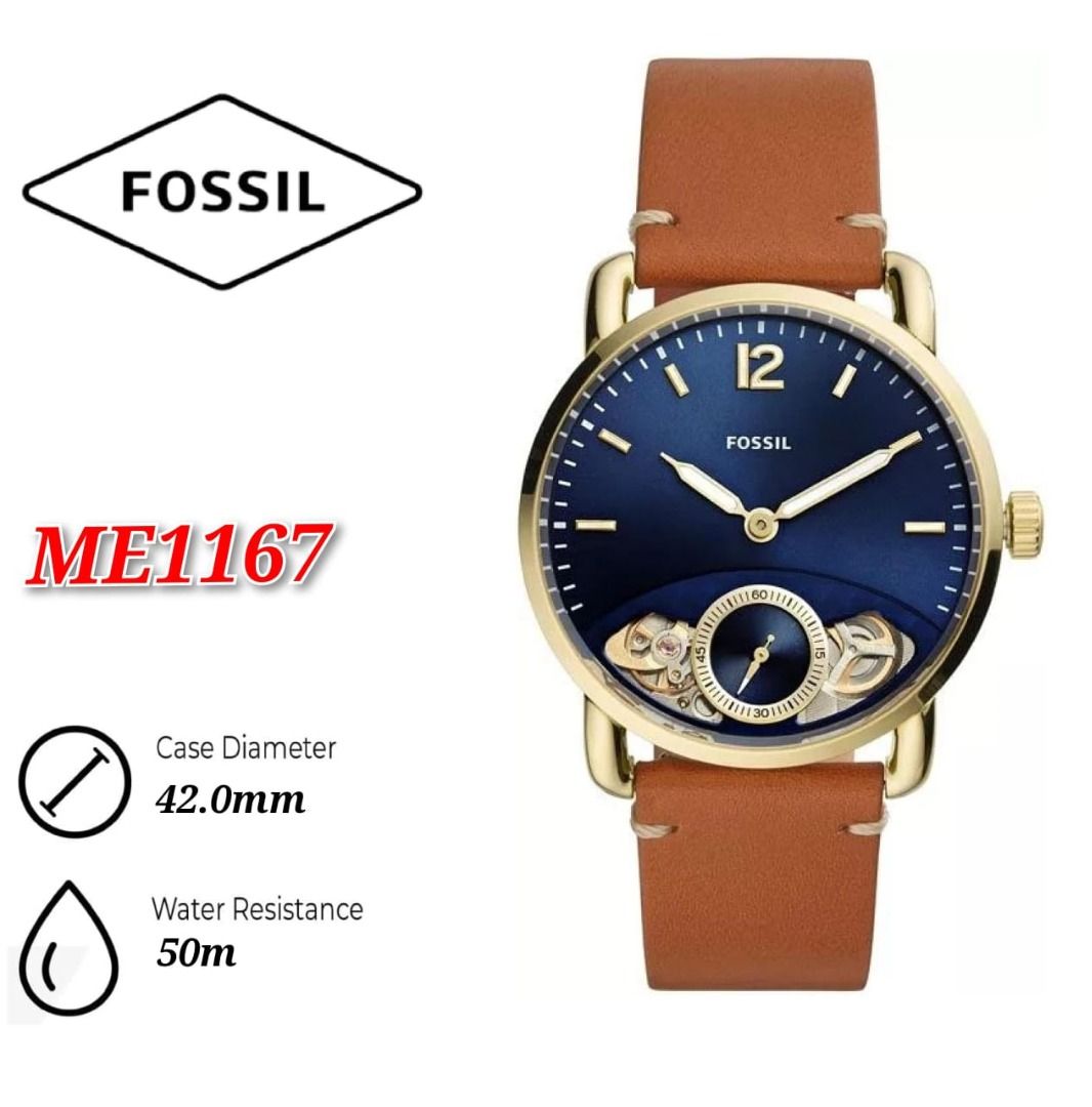 Fossil Men s ME1167 The Commuter Twist Luggage Leather Watch
