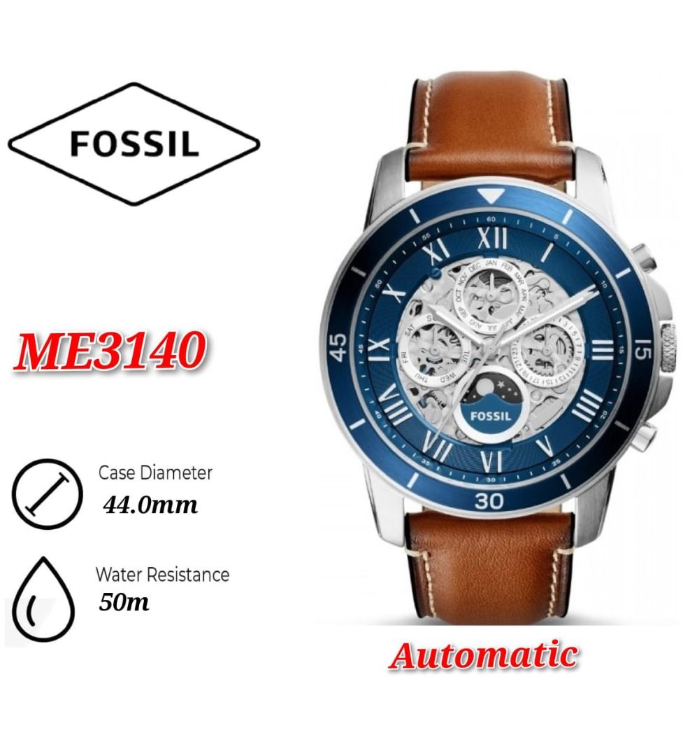 Fossil Men s ME3140 Grant Sport Automatic Lugagge Leather Watch Brown