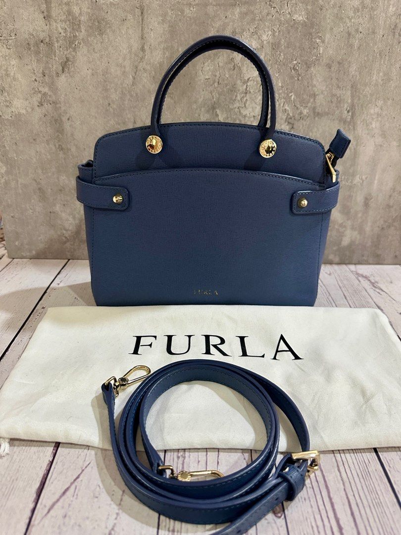 Furla Agata Small Navy Blue