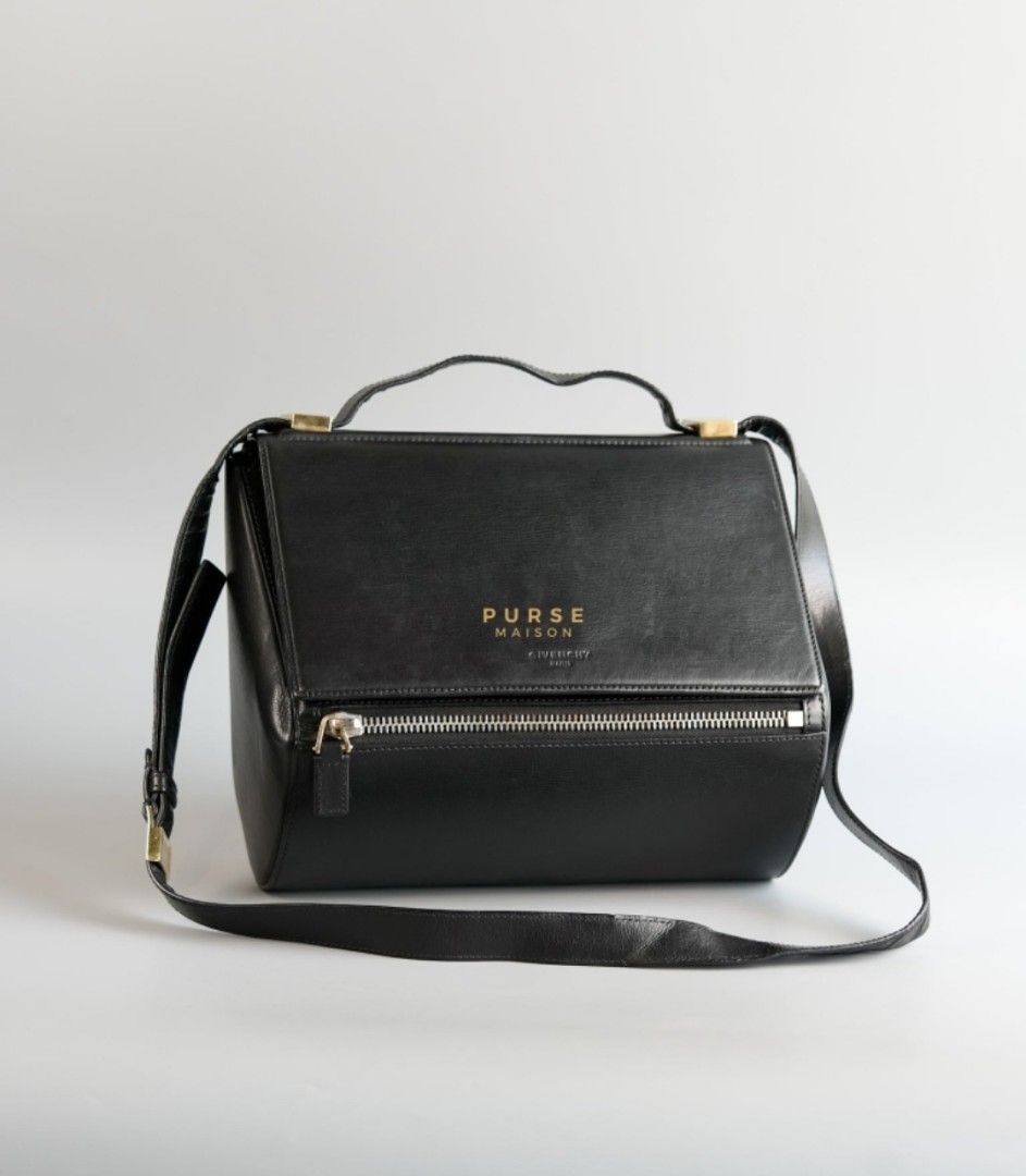 Givenchy Pandora Box Medium in Black Calfskin Leather (Category: Luxury Bags & Wallets) located in Taguig. Submitted by pursemaison (Listing ID 1329871852, Image 1). Description: Givenchy Pandora Box Medium in Black Calfskin Leather ✨Php 39,500 *Additional 3.85% for straight credit card payments *Available for 4 months layaway with 1% interest per month *BDO credit card up to 36 mos & Citibank credit card up to 24 mos (with interest) CONDITION: G