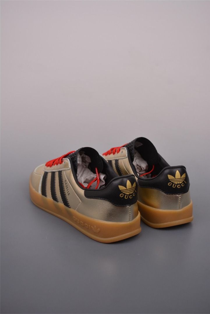 adidas gazelle silver green womens Adidas x Gucci Unisex Gazelle Original GG Canvas Green / Pink Low Top  Sneakers