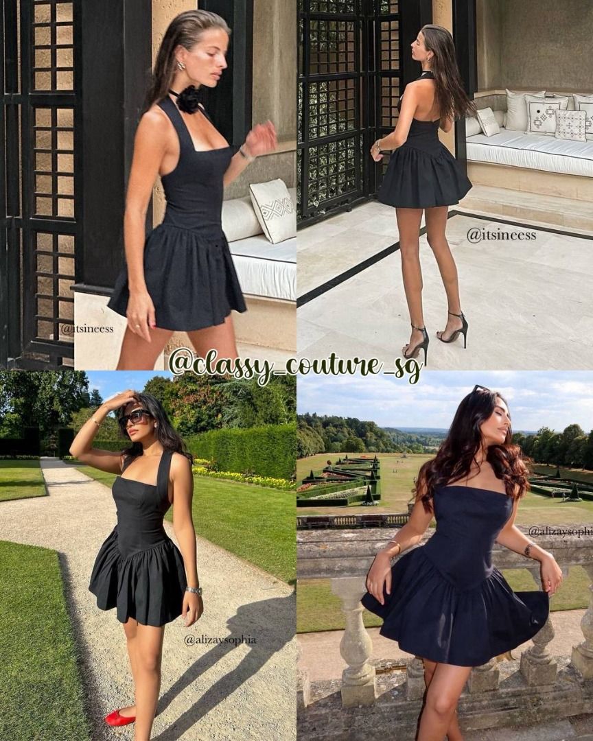sachin and babi light blue dress SMihono Womens Halter Neck Sleeveless Dress Trendy Casual Backless A-Line  Mini Dresses Cocktail Party Evening Prom Short Dress Red M main image 1