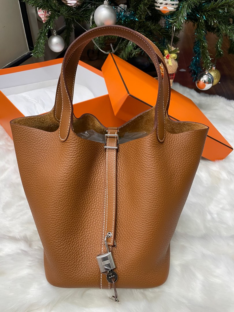Hermes Picotin 22 Gold Clemence PHW 24100903 Luxury Bags Wallets on Carousell
