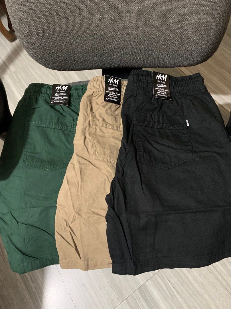H M Men s Canvas Shorts UNISEX Large Men s Fashion Bottoms Shorts on Carousell