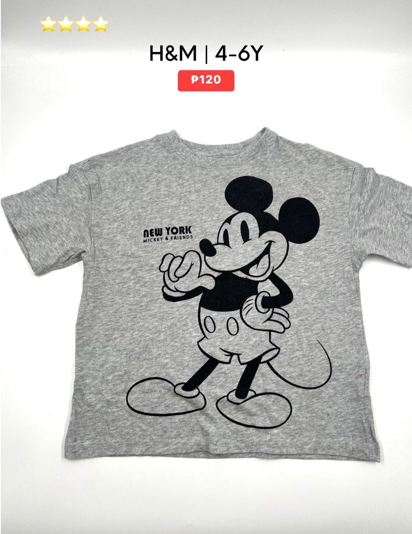H M Mickey Mouse Shirt Babies Kids Babies Kids Fashion on Carousell