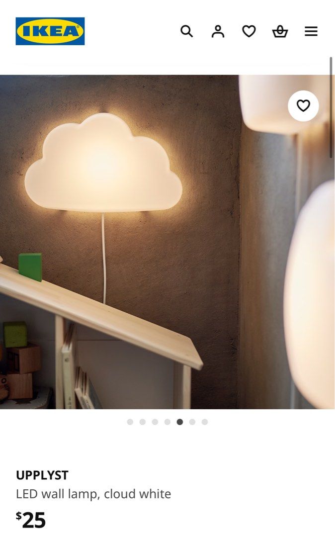 IKEA Cloud Wall Light (Category: Lighting) located in Singapore. Submitted by mummymai (Listing ID 1329831786, Image 1). Description: IKEA Cloud Wall Light .