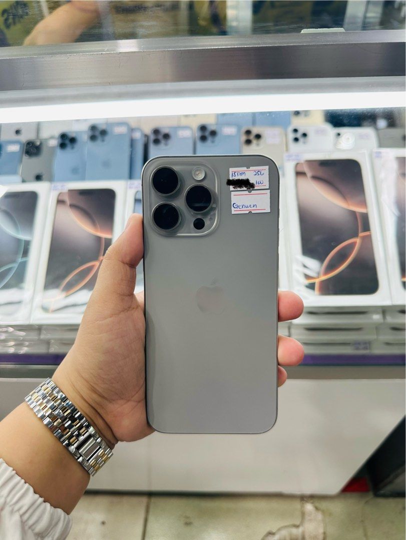 Iphone 15 Pro Max 256gb LCD GENUINE PART (Category: iPhone 15 Series) located in San Juan City. Submitted by javedsgadgetshop (Listing ID 1329983258, Image 1). Description: OPEN FOR INSTALLMENT VIA CREDIT CARD/GGIVES/SPAY/BILLEASE & SWAP/TRADE-IN! BUY AND SELL! Quick Specs : Iphone 15promax (LCD GENUINE PART) •256gb •NTC Variant •100% batt health •Factory Unlock •100% Smoothness •No hidden issue | No Repaired •100% Authentic | Not Refurbished •w/