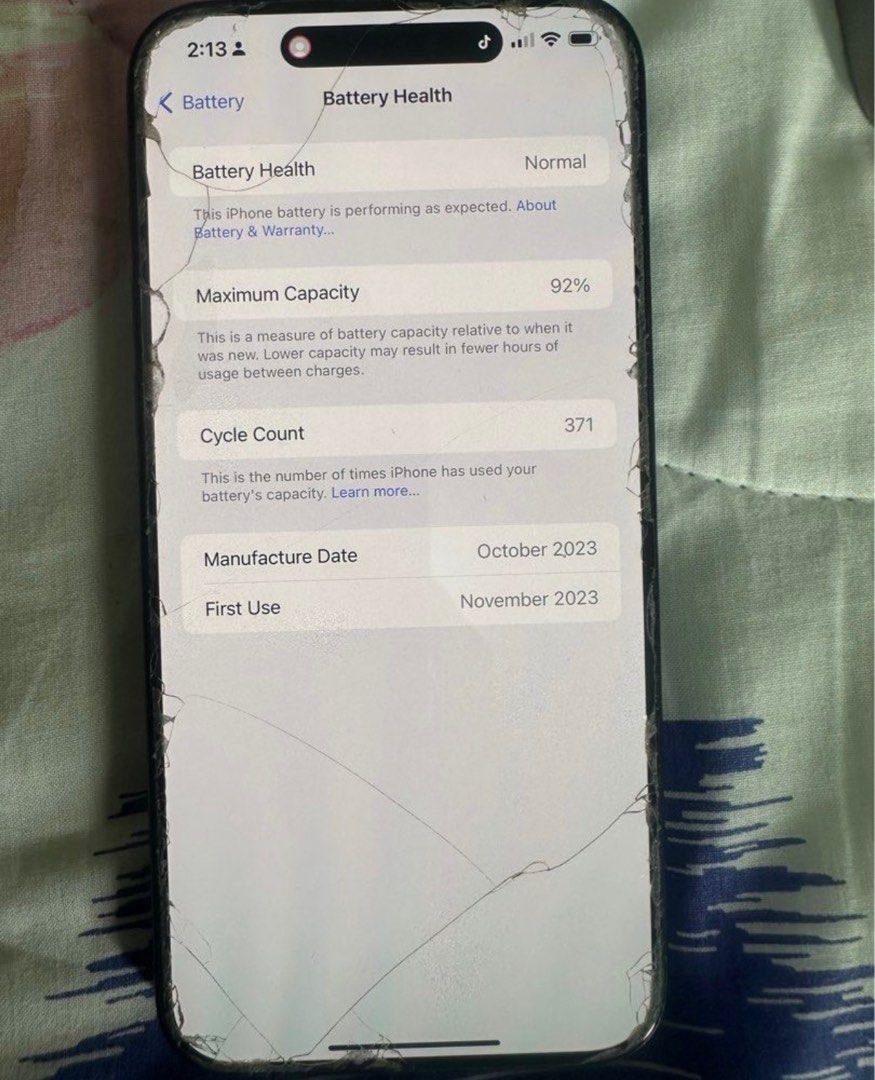 IPHONE 15 PRO MAX (Titanium Blue) 1tb (Category: iPhone 15 Series) located in Mandaluyong City. Submitted by myanikaaaa (Listing ID 1329884777, Image 3). Description: 10/10 condition no dents , scratches with Apple Warranty with original box and receipt. (Bought mac store MOA) Open for swap .