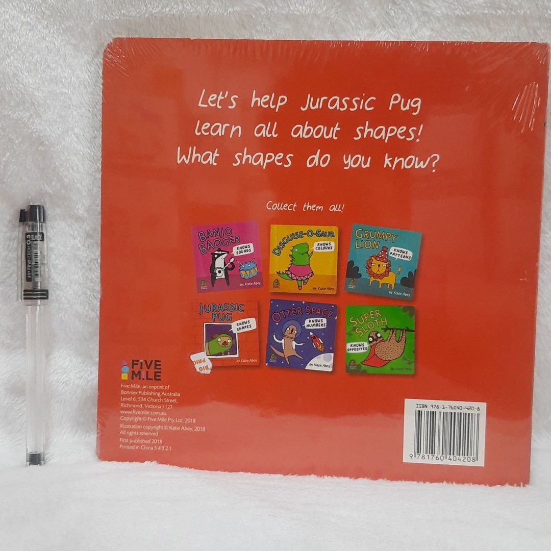 Jurassic Pug Knows Shapes (Category: Children's Books) located in Quezon City. Submitted by sky_bookstore (Listing ID 1329899436, Image 2). Description: Board book Brand New and Sealed Location: Sauyo, QC Shipping: J&T or Lalamove MOP: Gcash.