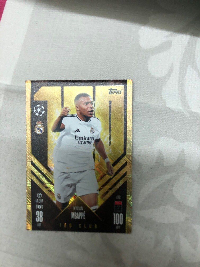 Kylian Mbappe topps match attax 100 club card and also Paola Kylian Mbappe topps match attax 100 club card and also Paola