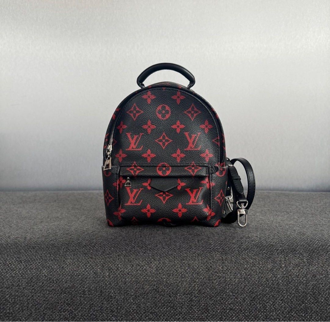 Louis Vuitton Palm Spring Mini Infrarouge monogram Black Red Phw