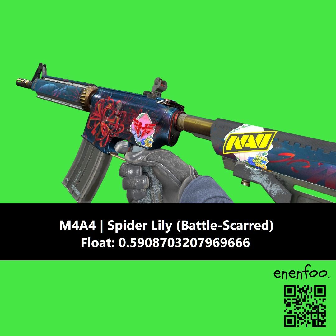 M4A4 SPIDER LILY BS BATTLE SCARRED M4 CS2 SKINS KNIFE ITEMS CSGO ...