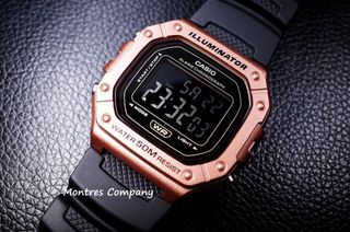 Montres Company 香港註冊公司(32年老店) 卡西歐 CASIO W218 W218H W218HM W-218 W-218H W-218HM W-218HM-5 W-218HM-5B 運動型設計 50米防水 黑色玫瑰金反顯液晶白色字 十五款色有現貨64196704920833110