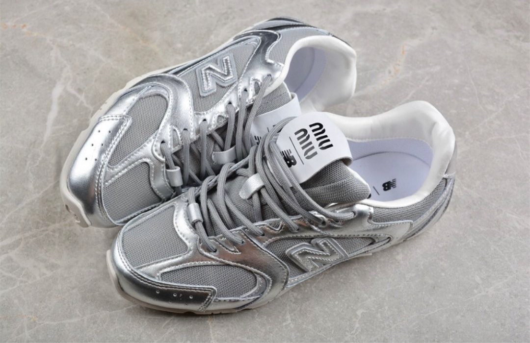 New balance x miumiu silver shoes, Women's Fashion, Footwear