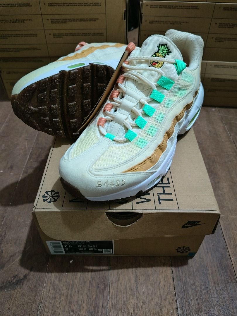 Nike Air Max 95 Next Nature - Pineapple (Category: Sneakers) located in Manila. Submitted by specq (Listing ID 1329972128, Image 1). Description: Nike Air Max 95 Next Nature - Pineapple Available sizes: 7.5 Mens Brand new, deadstock Complete with box Slight dirt and yellowing due to storage and age 4,000 PHP each only Available for meetups and shipping. Please message me for any inquiries. Thank you!.