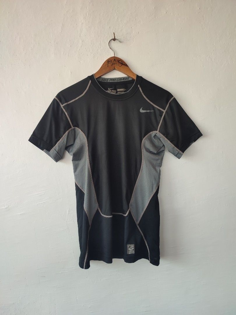 nike pro combat shirt black