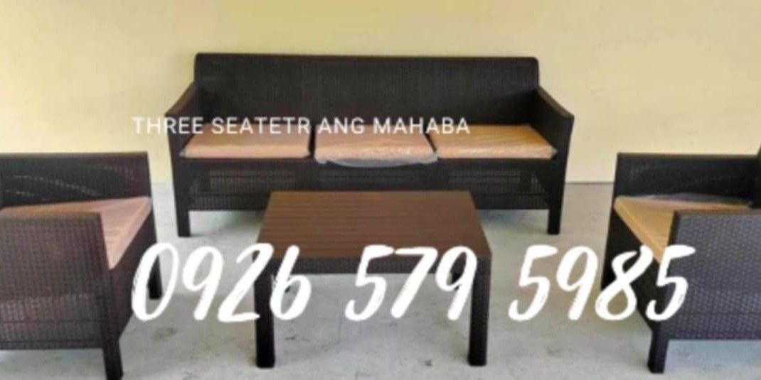 Rattan sala set plastic rattan (Category: Sofas) located in Manila. Submitted by katttt214 (Listing ID 1329984414, Image 1). Description: Plastic Rattan sala set brand new on hand cod or gcash.