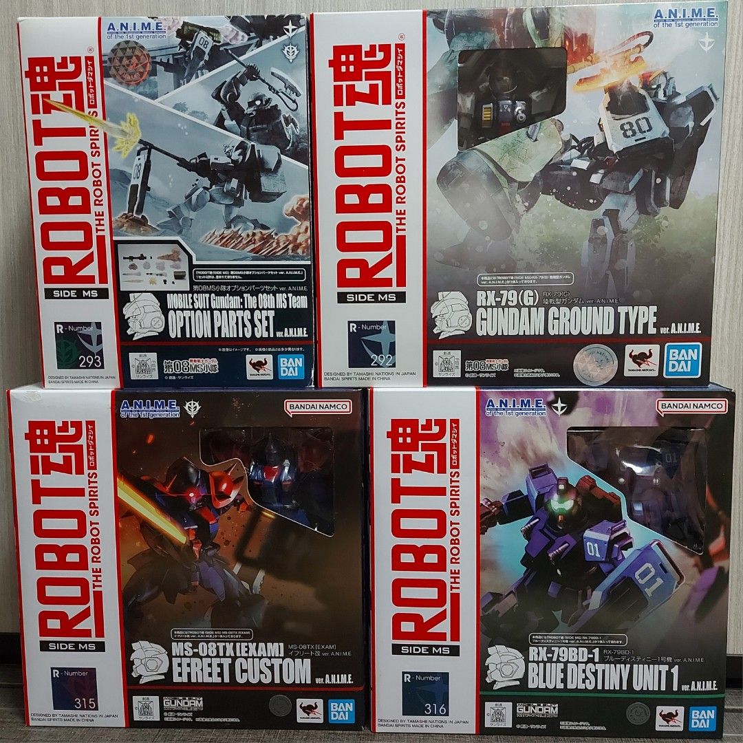 Robot魂陸戰型高達Rx-79G gundam ground type & 配件包option parts & 蒼藍命運1號吉姆Rx-79BD-1  blue destiny unit 1 & 伊夫利特改