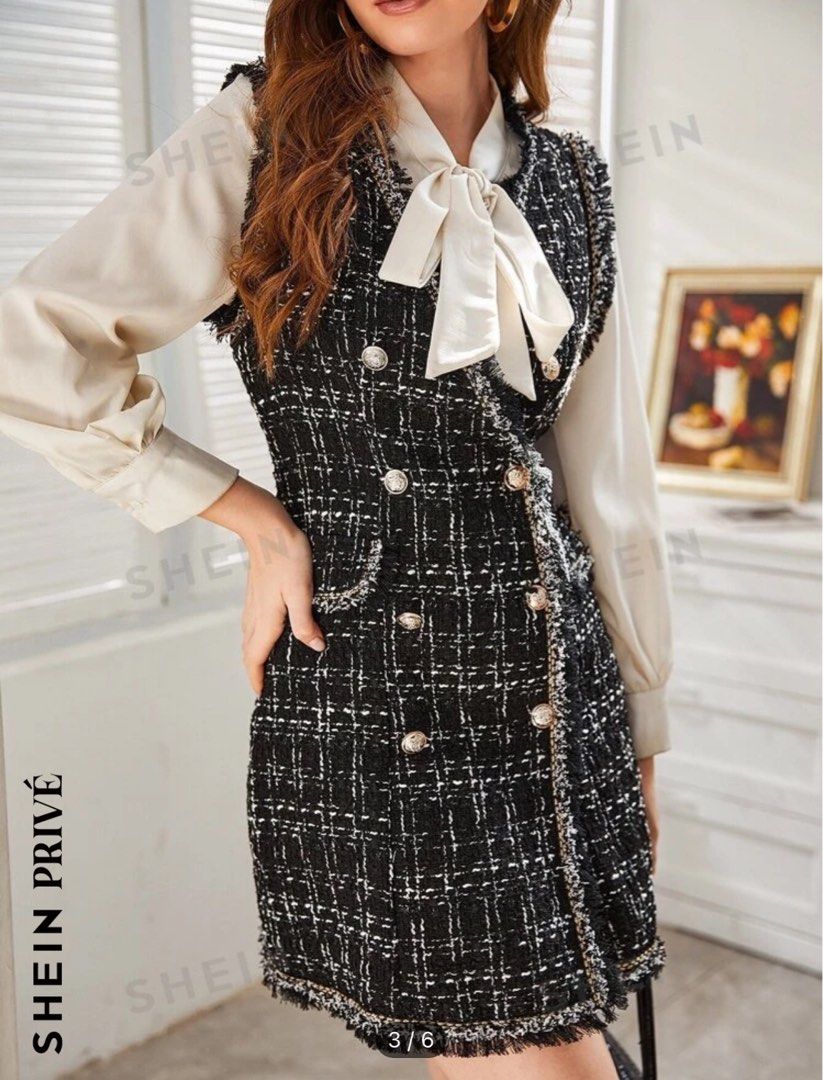 BLACK TWEED DRESS (Category: Dresses) located in Manila. Submitted by cookie.declutter (Listing ID 1329971238, Image 1). Description: -used only for graduation pic -kinda big for me -inner top not included.