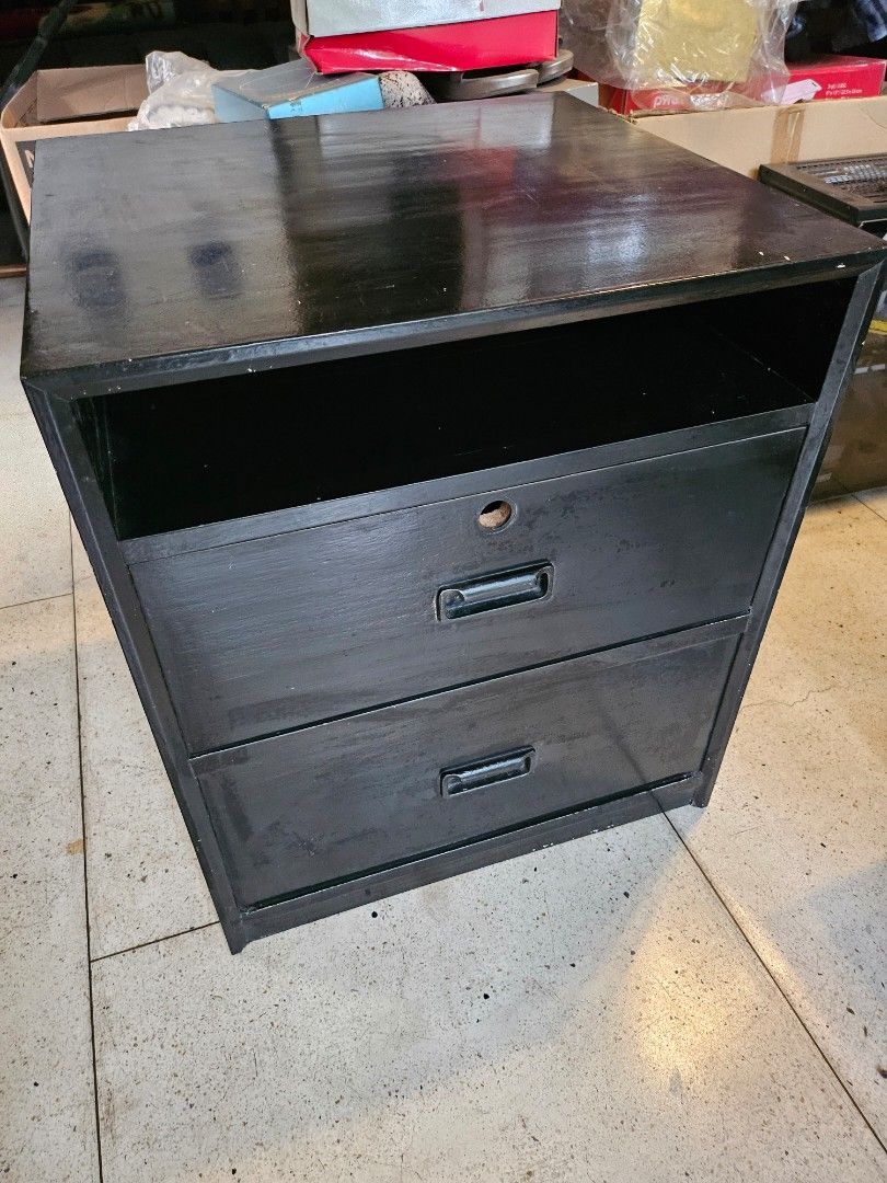 Side table with 2 drawers hardwood (Category: Tables & Sets) located in Antipolo. Submitted by mrcl715 (Listing ID 1329908485, Image 1). Description: size - 19x20x23 inches.