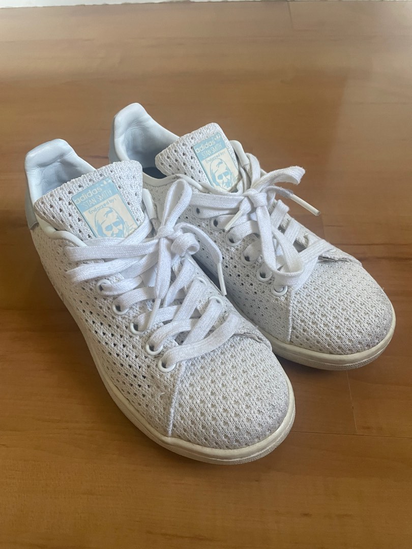 STAN SMITH ADIDAS baby blue and white mesh Women s Fashion Footwear Sneakers on Carousell