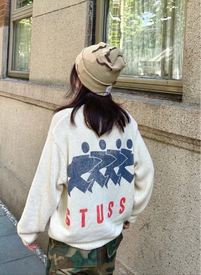 STUSSY FW24 SURFMAN ICON COTTON LINEN CREW衝浪人毛衣, 他的 STUSSY FW24 SURFMAN ICON COTTON LINEN CREW衝浪人毛衣, 他的