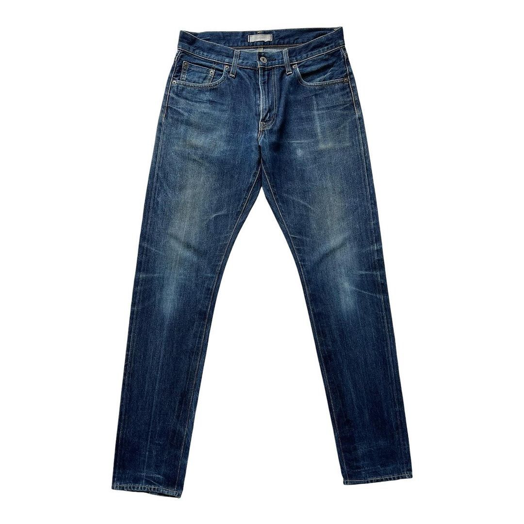 UNIQLO SELVEDGE DENIM KAIHARA SLIM FIT TAPERED INDIGO BLUE FADED