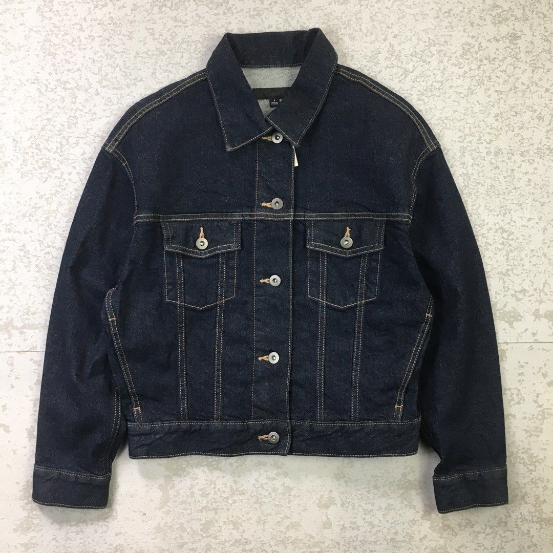 Uniqlo denim oversized jacket deals