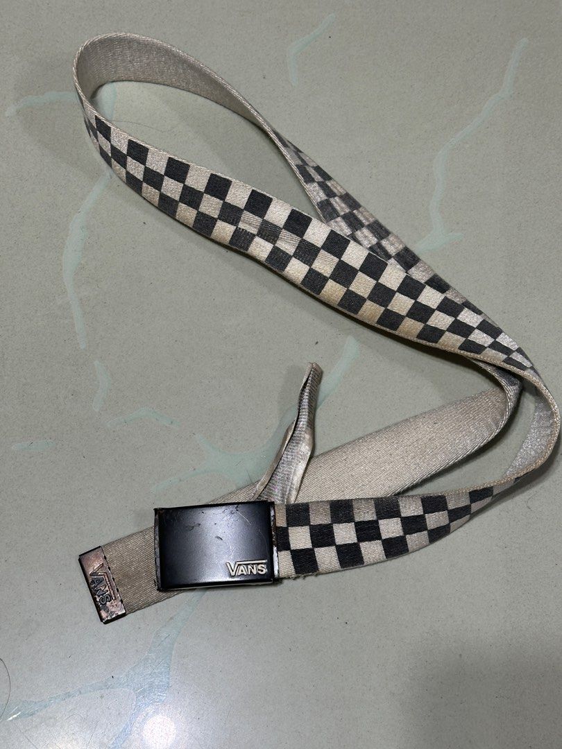 Vans black and white checkered belt cheap