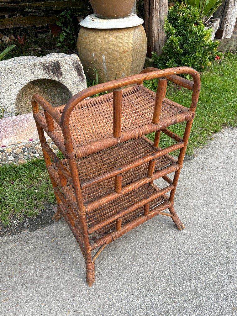 Retro Rack Furniture Vintage rattan rack, Furniture & Home Living, Furniture, Shelves ...